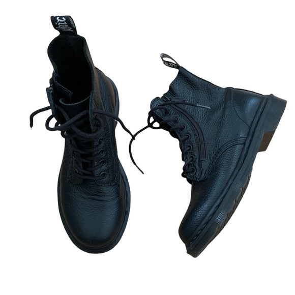 Dr. Martens Shoes - Dr. Martens 1460 Pascal Women's Leather Zipper Lace Up Boots - Black, 7 US